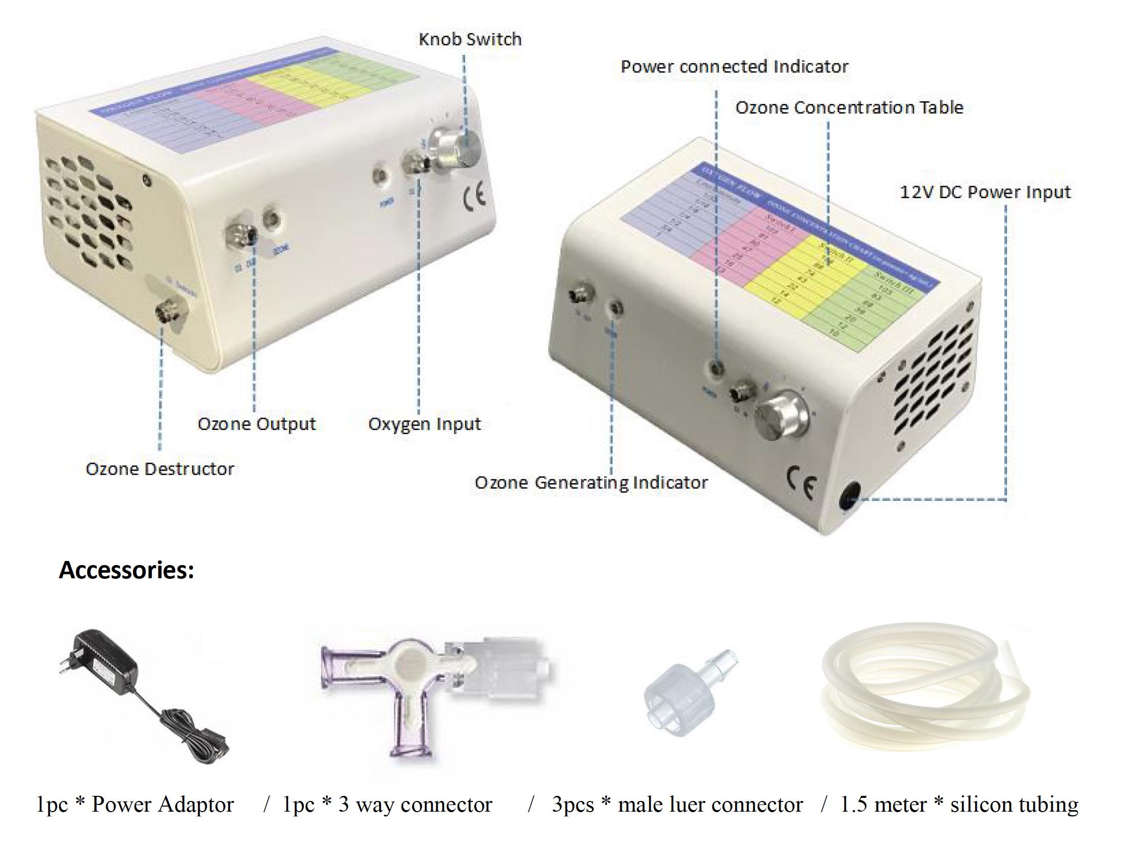 10-104 ug/mL MINI Medical Ozone Therapy Generator Machine with Ozone Destructor MOZ0.2-AD 