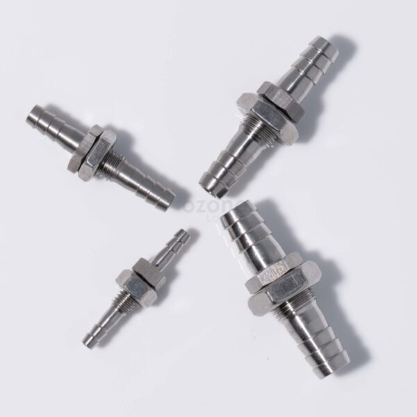 Hose Barb Bulkhead 304 Stainless Steel Barbed Tube Pipe Fitting Coupler Connector for Ozone therapy