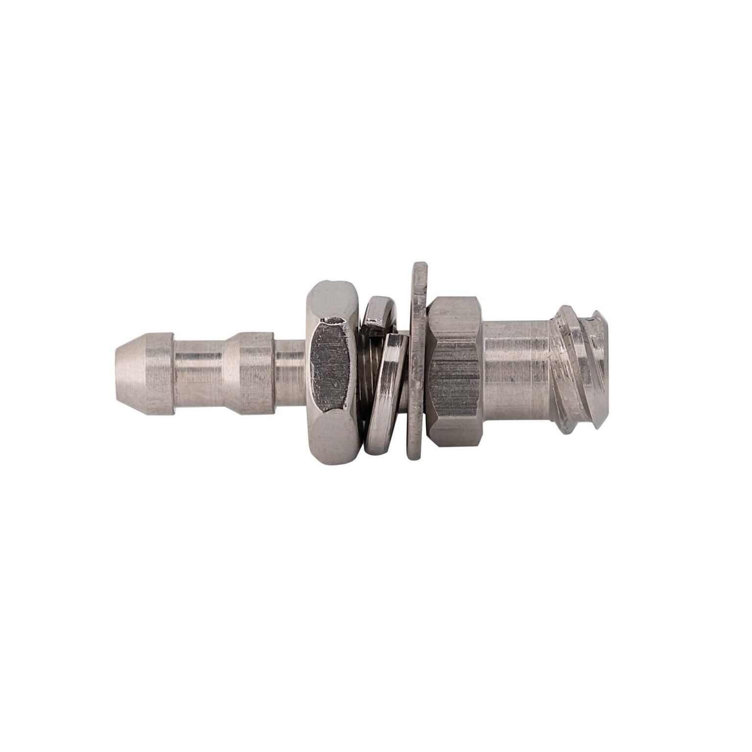 Luer Taper Stainless Steel Panel Through Barbed Connector London Ozone Shop
